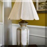 D09. Ceramic octaganol table lamp. 38”h 